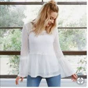 LC Lauren Conrad Floral Lace Peplum Sweater